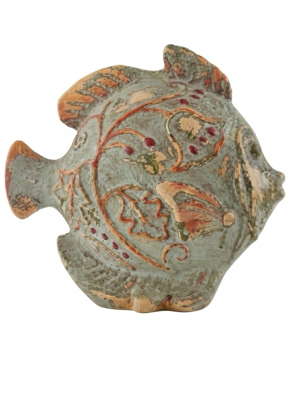 Handbuilt Ceramic Fish Vase — Sculptural Art Pottery Japandi-adjacent Coastal